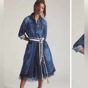 Pilcro Draped Denim Duster Jacket